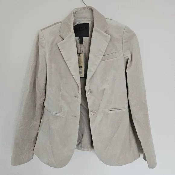 NWT BITTEN by Sarah Jessica Parker Velvet Blazer Beige Tan Small S - Picture 1 of 3